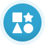Geometric shapes icon representing hands-on learning for preschoolers in Valdosta, GA